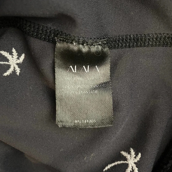 Alala Base Tight Leggings‎ Palm Tree Print Embroidered Stretch Black Size XS - Picture 10 of 11